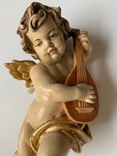 Engelfigur mit Laute - Holz