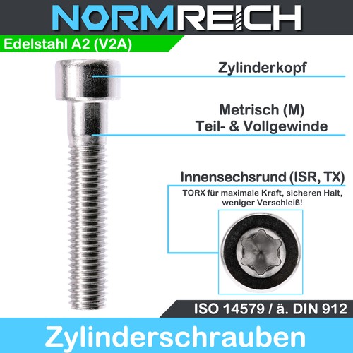 Zylinderschrauben torx m10 - torx, m2-m10