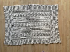 Wollplaid Decke Überwurf gestrickt von Irelands Eye Wolle Kaschmir