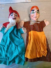 2 Dresdner Handpuppen Hexe und Zwerg von Curt Meissner aus den 60er Jahren