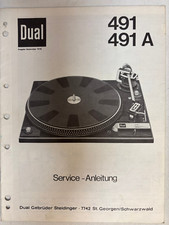 Dual Service Manual Reparaturanleitung Schaltplan Plattenspieler 491 A