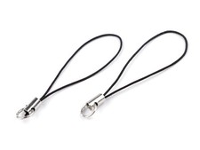 2 x Anhängerschlaufe mit Ring schwarz Handy Schlüssel Rucksack Reißverschluss