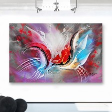 Abstraktes wandbild xxl blau - wandbild,