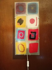 90s IKEA GYLLEN Designer Glass Panel Wandlampe. Julia Treutiger