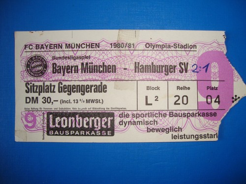Ticket fc bayern - 80/81,