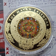 Gigant Medaille Maya Kalender  Zertifikat Swarovski 376 g 100 mm PP