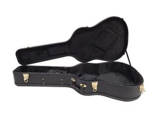 Westerngitarre Koffer Jumbo Gitarrenkoffer Hartschale Holzkern Leder Schwarz NEU