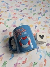 Ich war noch niemals in New York Musical Udo Jürgens Tasse Blau Rettungsring 