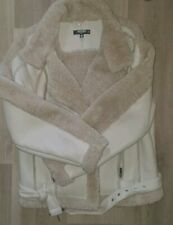 Damen Winter Kurz Kunstfelljacke Schaffellimitat Bikerjacke Gr.36 