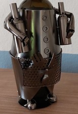 Gebrauchter Deko Weinflaschenhalter Metall Koch / Chef / Küchenchef