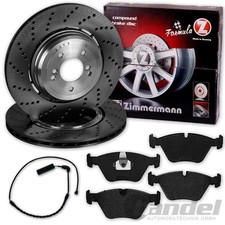 ZIMMERMANN BREMSSCHEIBEN 345mm + BELÄGE VORNE passend für BMW 3er E46 M3 CSL