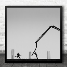 Schwarz-weiße Bauarbeiter