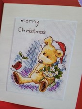 Engl. Stickvorlage Kreuzstich Merry Christmas Hund Newton Weihnachten