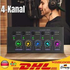 4-Kanal Line Mixer Unterst??tzung Mono Stereo-Audio-Mischpult Mischer Audiomixer