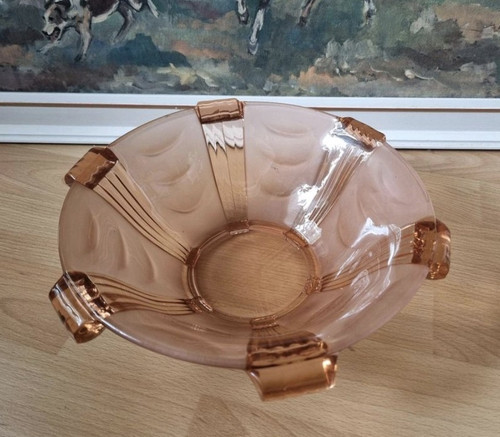 Runde rosa glas servierschale - runde, glas-servierschale