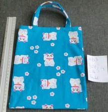 ALB- 3) 1x Taschen Kindertaschen Bunt Baumwolle Katzen Glückkatze