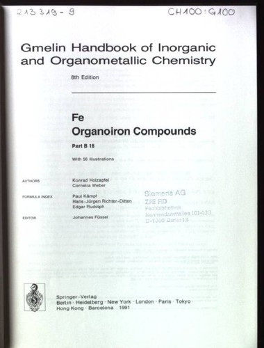 Gmelin handbook inorganic - of,