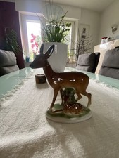 Porzellanfigur Porzellan Figur Reh mit Kitz mit Stempel