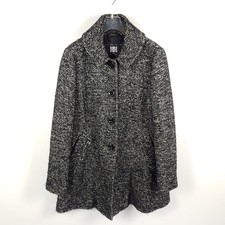 Riani Kurzmantel Damen Gr. DE 40 L Schwarz Beige Mohair Alpaka Wolle Mantel