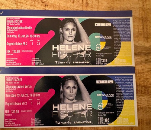 Tickets helene fischer - 2x,