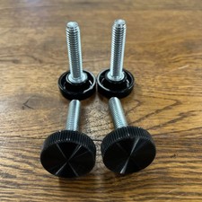 5/16-18 x 1 1/2" UNC gerändelt schwarz Kunststoffkopf Stahl Rändelschraube - 4er Pack