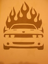 Schablone Auto Flammen auf A4