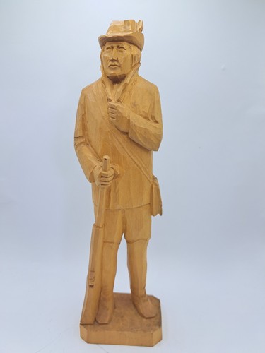 Vintage holzfigur jäger mit - holzfigur,
