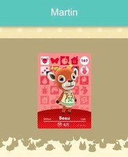 Animal Crossing Amiibo Nfc Karte #167 Martin / Beau Big Card