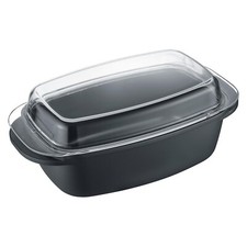 Berndes RONA Bräter Kochtopf mit Glasdeckel Aluminiumguss 32 x 21 cm