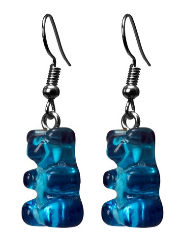 Gummibär ohrringe blau - ohrringe,