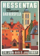 Ansichtskarte Bad Hersfeld, Hessentag 1967, Ortsansicht 