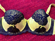 HUNKEMÖLLER, BH, neon gelb, gefüttert Bügel, EU 80E, aushakbar, Spitze, wie NEU!