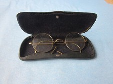 38117 Antiker Kneifer Brille RotGolddouble Gläser glasses Etui double Erwachsene