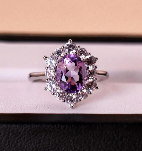 Amethyst ring 925 silber - amethyst,