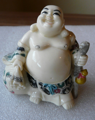 Lachender buddha hotei messing - lachender,