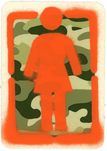 Girl skateboard sticker orange - girl,
