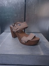 Edle REPLAY Plateausandalen Gr 41 Sandaletten beige grau Schuhe Holzsohle 1900