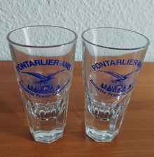 Zwei Longdrinkgläser "Pontarlier - Anis" -  Anisette Franc - Comtoise