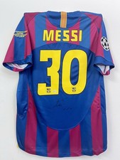 2005-2006 Barcelona MESSI#30 Home Short Sleeve Football Shirt