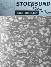 Ikea STOCKSUND Bezug für 2er Sofa Hovsten grau weiss 803.063.65 neu OVP Blumen