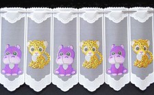  Scheibengardine Kinderzimmergardine in 4 Breiten Kindergardine Leopard Hippo 