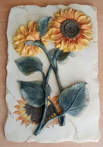 Keramik-Wandbild-Butterblume-B