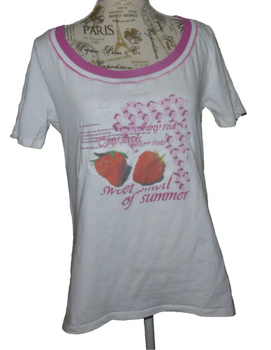 Shirt weiß pink - t-,