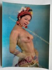 Erotik 3D Wackelkarte Frau nackt Nude um 1970 kurios Postkarte Foto Kunst Bild