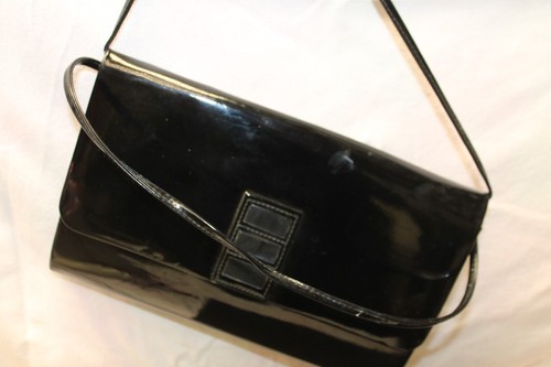 Damen lack handtasche schwarz - lack,