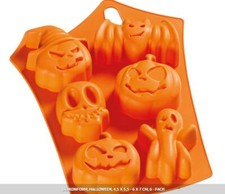 Silikon Gießform für Gips, Gieß Form " Halloween " 4,5x6,5cm-6x7cm 6fach