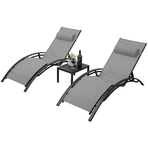 2er set sonnenliegen mit - sonnenliegen, tisch