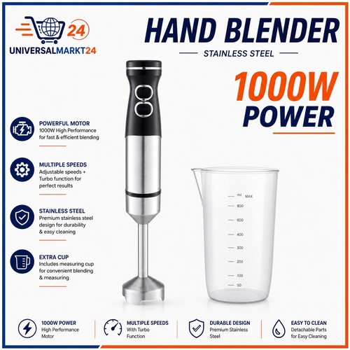 1000w handmixer edelstahl - 1000w,