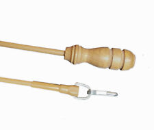 Schleuderstab / Gardinenstab Stahl ummantelt mit Holzgriff & Verschlusshaken