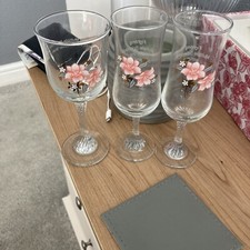 3er Set Gläser Blumenmuster